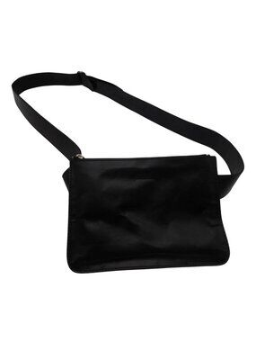 M0851 Black Leather Belt Bag Made In Canada Waist Fanny Pack XL Rugby